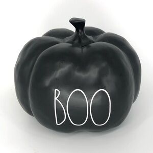 Rae Dunn Boo Pumpkin Black Large Halloween Decor Ceramic Large Letter